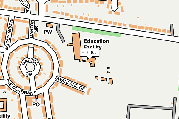 HU6 8JJ map - OS OpenMap – Local (Ordnance Survey) HU6 8JJ map - OS OpenMap – Local (Ordnance Survey)