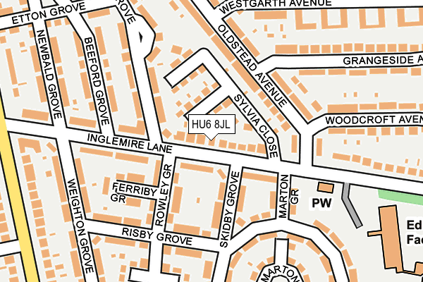 HU6 8JL map - OS OpenMap – Local (Ordnance Survey) HU6 8JL map - OS OpenMap – Local (Ordnance Survey)