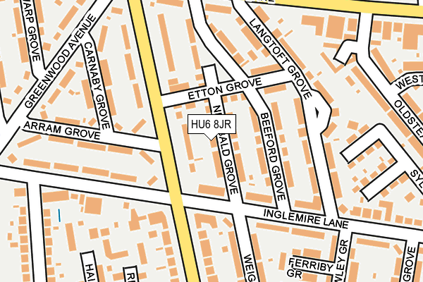 HU6 8JR map - OS OpenMap – Local (Ordnance Survey) HU6 8JR map - OS OpenMap – Local (Ordnance Survey)