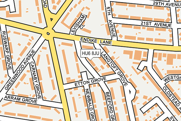 HU6 8JU map - OS OpenMap – Local (Ordnance Survey) HU6 8JU map - OS OpenMap – Local (Ordnance Survey)
