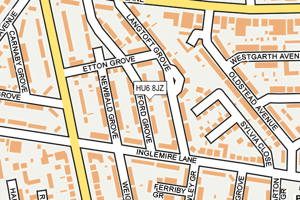 HU6 8JZ map - OS OpenMap – Local (Ordnance Survey) HU6 8JZ map - OS OpenMap – Local (Ordnance Survey)