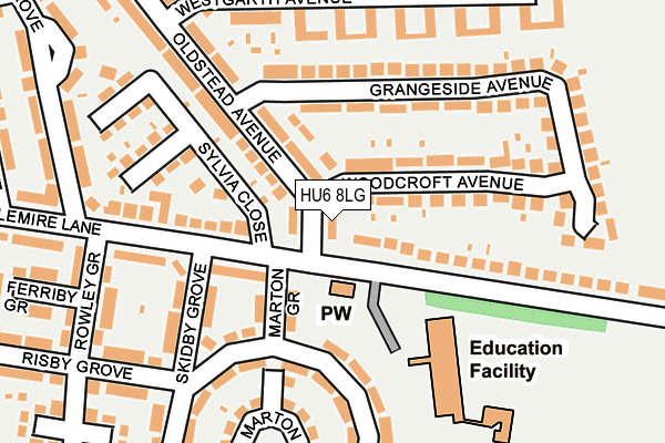 HU6 8LG map - OS OpenMap – Local (Ordnance Survey) HU6 8LG map - OS OpenMap – Local (Ordnance Survey)