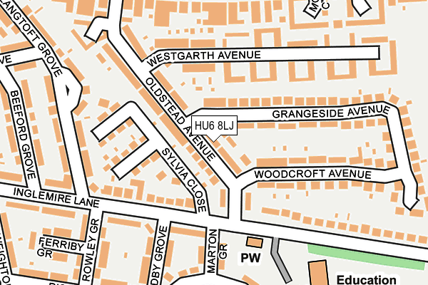 HU6 8LJ map - OS OpenMap – Local (Ordnance Survey)