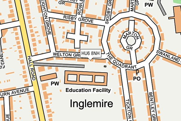 HU6 8NH map - OS OpenMap – Local (Ordnance Survey) HU6 8NH map - OS OpenMap – Local (Ordnance Survey)