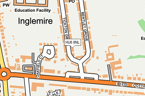 HU6 8NL map - OS OpenMap – Local (Ordnance Survey) HU6 8NL map - OS OpenMap – Local (Ordnance Survey)