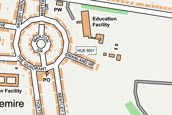 HU6 8NY map - OS OpenMap – Local (Ordnance Survey) HU6 8NY map - OS OpenMap – Local (Ordnance Survey)