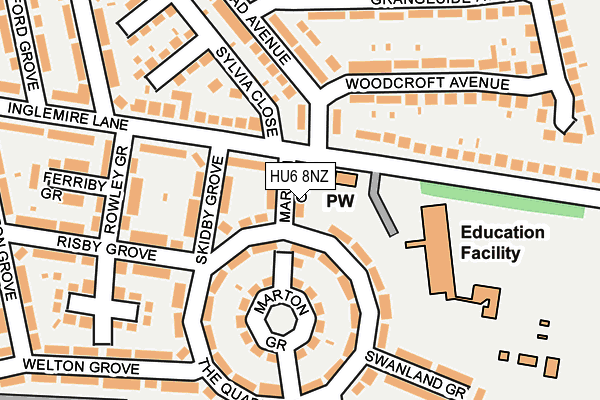 HU6 8NZ map - OS OpenMap – Local (Ordnance Survey) HU6 8NZ map - OS OpenMap – Local (Ordnance Survey)
