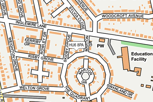 HU6 8PA map - OS OpenMap – Local (Ordnance Survey) HU6 8PA map - OS OpenMap – Local (Ordnance Survey)