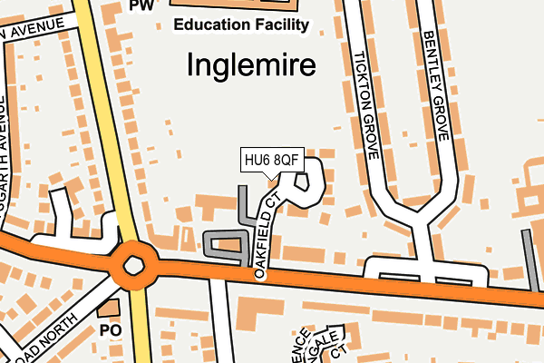 HU6 8QF map - OS OpenMap – Local (Ordnance Survey) HU6 8QF map - OS OpenMap – Local (Ordnance Survey)