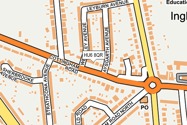 HU6 8QR map - OS OpenMap – Local (Ordnance Survey) HU6 8QR map - OS OpenMap – Local (Ordnance Survey)
