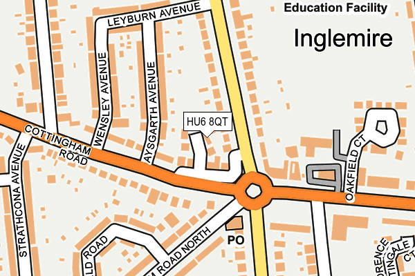 HU6 8QT map - OS OpenMap – Local (Ordnance Survey) HU6 8QT map - OS OpenMap – Local (Ordnance Survey)