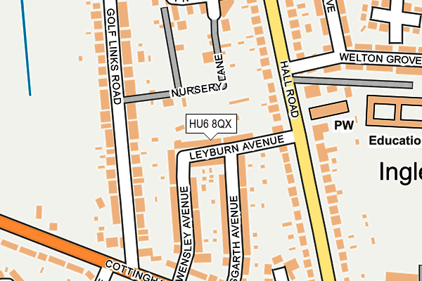 HU6 8QX map - OS OpenMap – Local (Ordnance Survey) HU6 8QX map - OS OpenMap – Local (Ordnance Survey)
