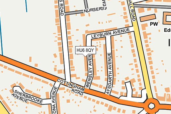 HU6 8QY map - OS OpenMap – Local (Ordnance Survey) HU6 8QY map - OS OpenMap – Local (Ordnance Survey)