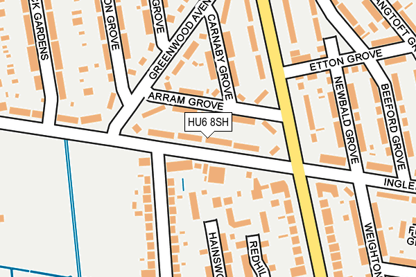 HU6 8SH map - OS OpenMap – Local (Ordnance Survey) HU6 8SH map - OS OpenMap – Local (Ordnance Survey)
