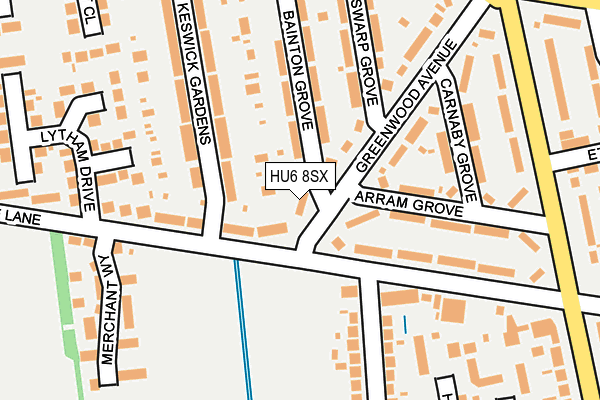 HU6 8SX map - OS OpenMap – Local (Ordnance Survey) HU6 8SX map - OS OpenMap – Local (Ordnance Survey)