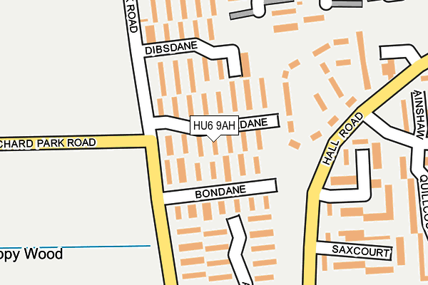 HU6 9AH map - OS OpenMap – Local (Ordnance Survey) HU6 9AH map - OS OpenMap – Local (Ordnance Survey)