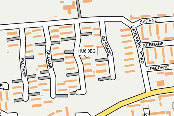HU6 9BG map - OS OpenMap – Local (Ordnance Survey) HU6 9BG map - OS OpenMap – Local (Ordnance Survey)