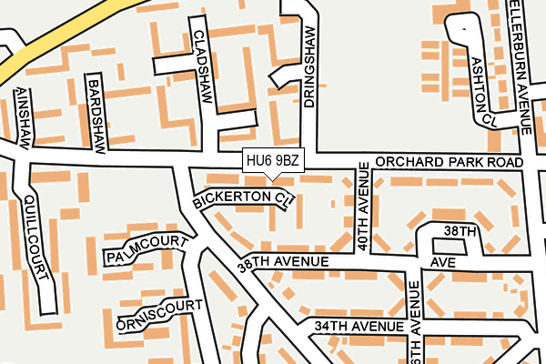 HU6 9BZ map - OS OpenMap – Local (Ordnance Survey) HU6 9BZ map - OS OpenMap – Local (Ordnance Survey)