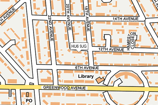 HU6 9JG map - OS OpenMap – Local (Ordnance Survey) HU6 9JG map - OS OpenMap – Local (Ordnance Survey)