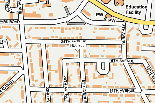 HU6 9JL map - OS OpenMap – Local (Ordnance Survey) HU6 9JL map - OS OpenMap – Local (Ordnance Survey)