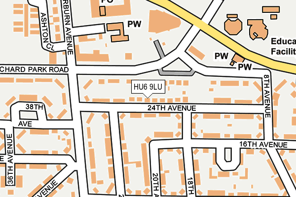 HU6 9LU map - OS OpenMap – Local (Ordnance Survey) HU6 9LU map - OS OpenMap – Local (Ordnance Survey)
