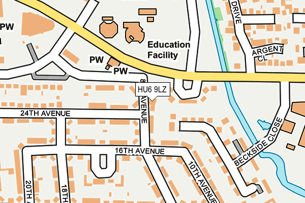 HU6 9LZ map - OS OpenMap – Local (Ordnance Survey) HU6 9LZ map - OS OpenMap – Local (Ordnance Survey)
