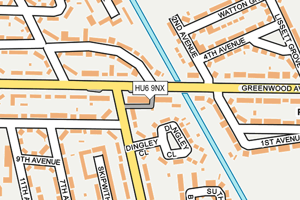 HU6 9NX map - OS OpenMap – Local (Ordnance Survey) HU6 9NX map - OS OpenMap – Local (Ordnance Survey)
