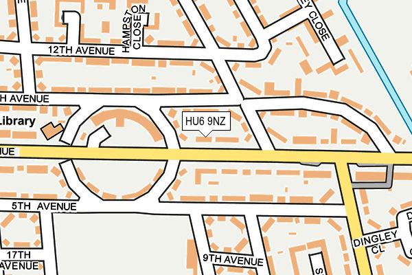 HU6 9NZ map - OS OpenMap – Local (Ordnance Survey) HU6 9NZ map - OS OpenMap – Local (Ordnance Survey)
