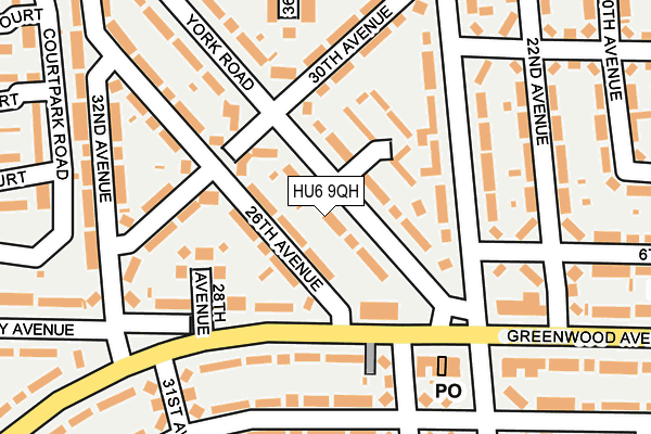 HU6 9QH map - OS OpenMap – Local (Ordnance Survey)