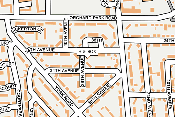 HU6 9QX map - OS OpenMap – Local (Ordnance Survey) HU6 9QX map - OS OpenMap – Local (Ordnance Survey)