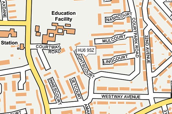 HU6 9SZ map - OS OpenMap – Local (Ordnance Survey) HU6 9SZ map - OS OpenMap – Local (Ordnance Survey)