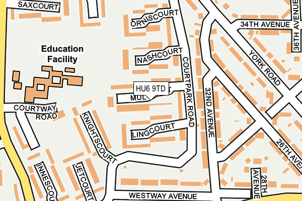 HU6 9TD map - OS OpenMap – Local (Ordnance Survey) HU6 9TD map - OS OpenMap – Local (Ordnance Survey)