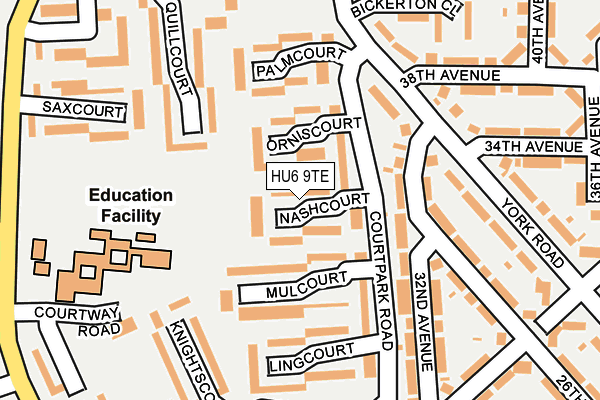HU6 9TE map - OS OpenMap – Local (Ordnance Survey)