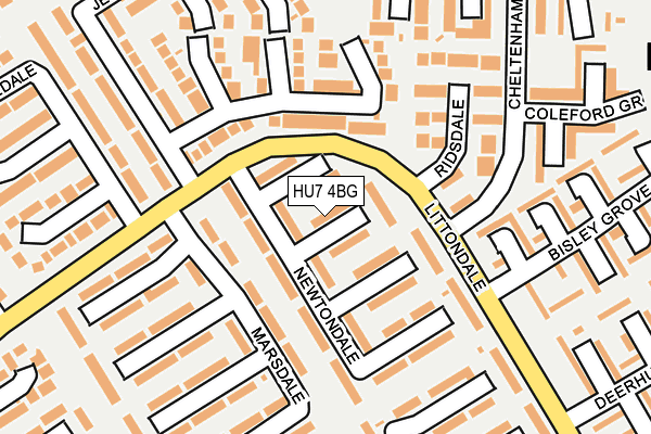 HU7 4BG map - OS OpenMap – Local (Ordnance Survey) HU7 4BG map - OS OpenMap – Local (Ordnance Survey)