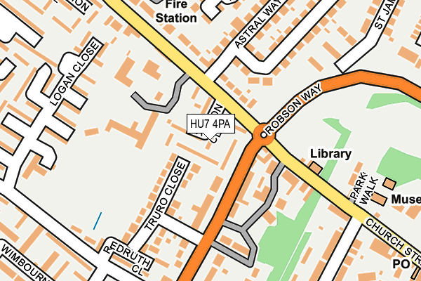HU7 4PA map - OS OpenMap – Local (Ordnance Survey) HU7 4PA map - OS OpenMap – Local (Ordnance Survey)