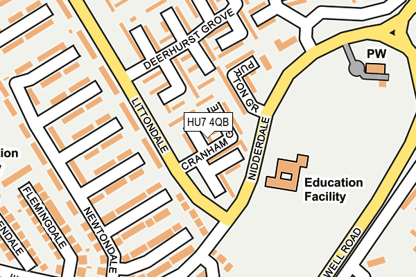 HU7 4QB map - OS OpenMap – Local (Ordnance Survey) HU7 4QB map - OS OpenMap – Local (Ordnance Survey)