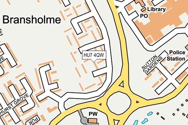 HU7 4QW map - OS OpenMap – Local (Ordnance Survey)