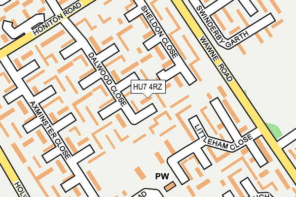HU7 4RZ map - OS OpenMap – Local (Ordnance Survey) HU7 4RZ map - OS OpenMap – Local (Ordnance Survey)