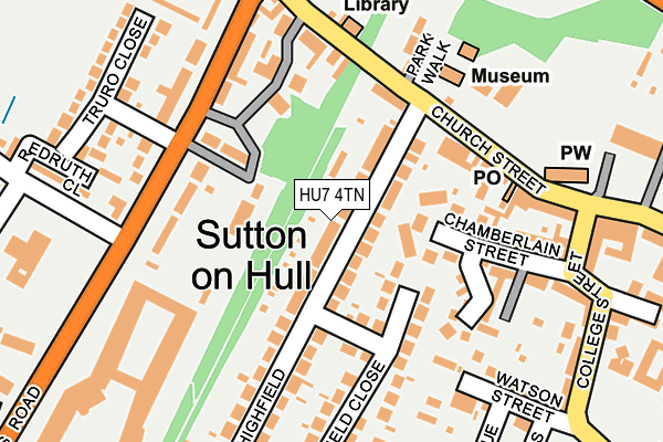 HU7 4TN map - OS OpenMap – Local (Ordnance Survey) HU7 4TN map - OS OpenMap – Local (Ordnance Survey)