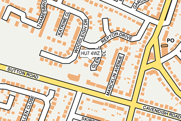 HU7 4WZ map - OS OpenMap – Local (Ordnance Survey) HU7 4WZ map - OS OpenMap – Local (Ordnance Survey)