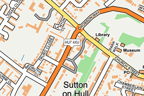 HU7 4XU map - OS OpenMap – Local (Ordnance Survey)