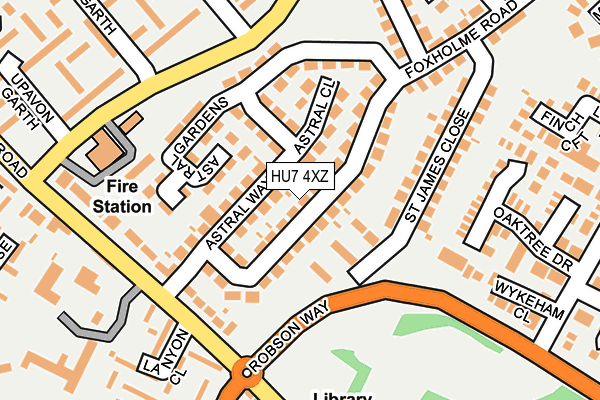 HU7 4XZ map - OS OpenMap – Local (Ordnance Survey) HU7 4XZ map - OS OpenMap – Local (Ordnance Survey)