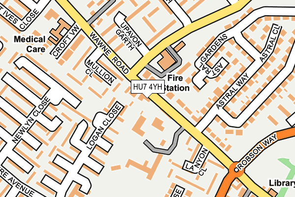 HU7 4YH map - OS OpenMap – Local (Ordnance Survey)