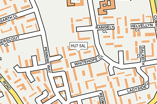 HU7 5AL map - OS OpenMap – Local (Ordnance Survey) HU7 5AL map - OS OpenMap – Local (Ordnance Survey)