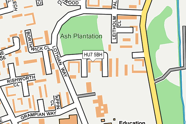 HU7 5BH map - OS OpenMap – Local (Ordnance Survey)