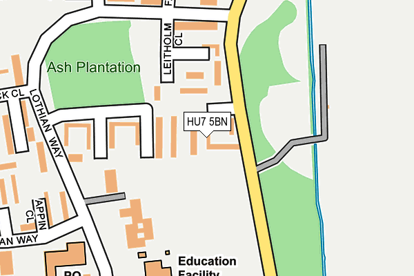 HU7 5BN map - OS OpenMap – Local (Ordnance Survey) HU7 5BN map - OS OpenMap – Local (Ordnance Survey)