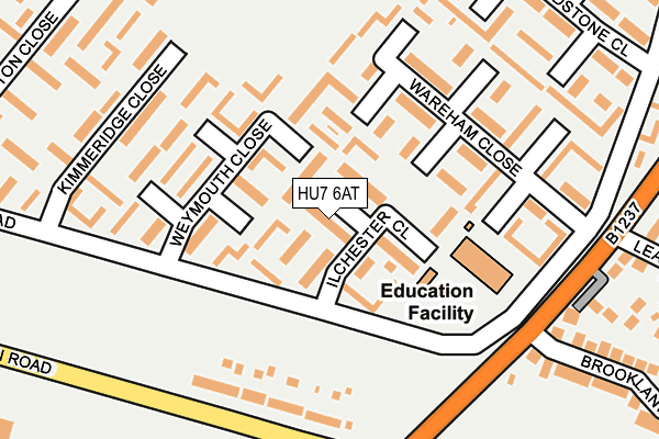 HU7 6AT map - OS OpenMap – Local (Ordnance Survey) HU7 6AT map - OS OpenMap – Local (Ordnance Survey)
