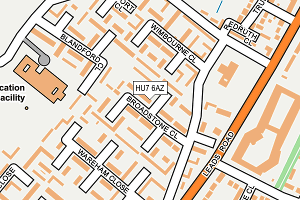 HU7 6AZ map - OS OpenMap – Local (Ordnance Survey) HU7 6AZ map - OS OpenMap – Local (Ordnance Survey)