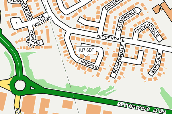 HU7 6DT map - OS OpenMap – Local (Ordnance Survey)
