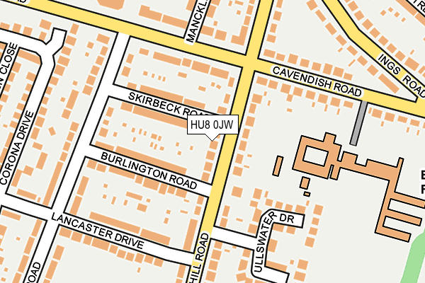 HU8 0JW map - OS OpenMap – Local (Ordnance Survey) HU8 0JW map - OS OpenMap – Local (Ordnance Survey)